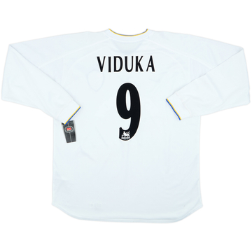 2000-02 Leeds United Player Issue Home L/S Shirt Viduka #9 (XL)
