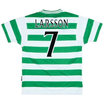 1999-01 Celtic Home Shirt Larsson #7 - 9/10 - (L)