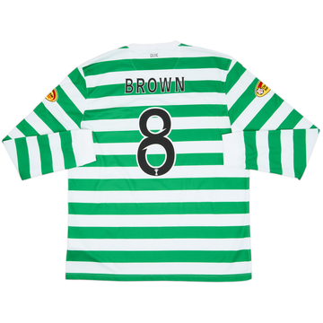 2012-13 Celtic '125th Anniversary' Home L/S Shirt Brown #8 - 8/10 - (XL)