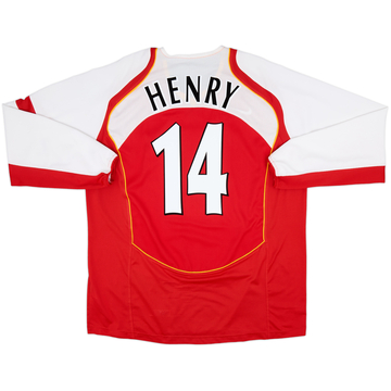 2004-05 Arsenal Home L/S Shirt Henry #14 - 8/10 - (XL)