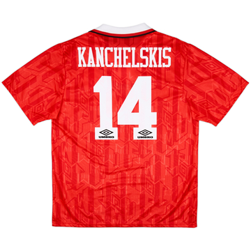 1992-94 Manchester United Home Shirt Kanchelskis #14 - 9/10 - (XL)