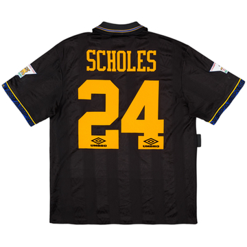 1993-95 Manchester United Away Shirt Scholes #24 - 7/10 - (L)