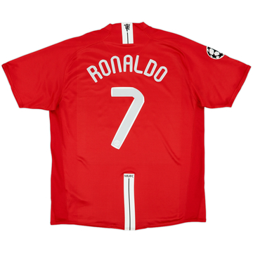 2007-09 Manchester United Home Shirt Ronaldo #7 - 9/10 - (XL)