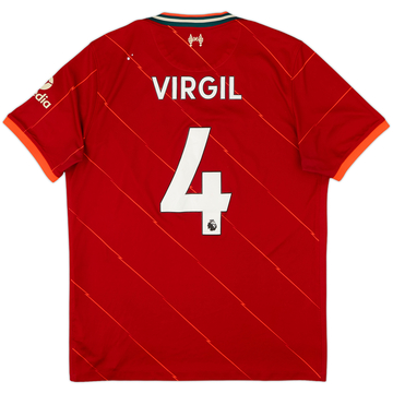 2021-22 Liverpool Home Shirt Virgil #4 - 6/10 - (L)