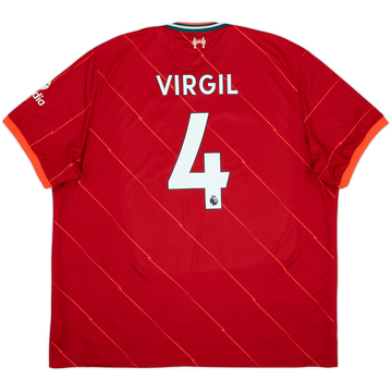 2021-22 Liverpool Home Shirt Virgil #4 - 8/10 - (3XL)