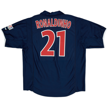 2001-02 Paris Saint-Germain Home Shirt Ronaldinho #21 - 8/10 - (XL)