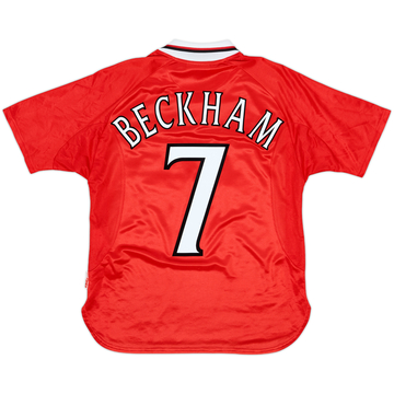 1999-00 Manchester United 'CL Winners' Shirt Beckham #7 - 8/10 - (Y)