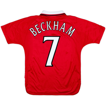 1999-00 Manchester United 'CL Winners' Shirt Beckham #7 - 8/10 - (Y)