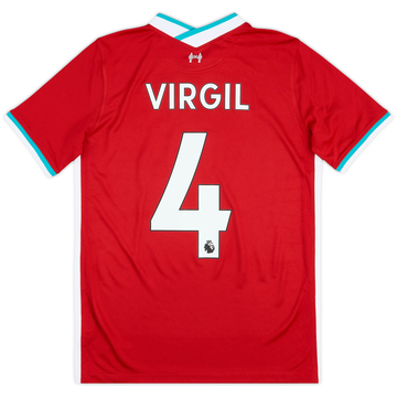2020-21 Liverpool Home Shirt Virgil #4 - 8/10 - (XL.Boys)