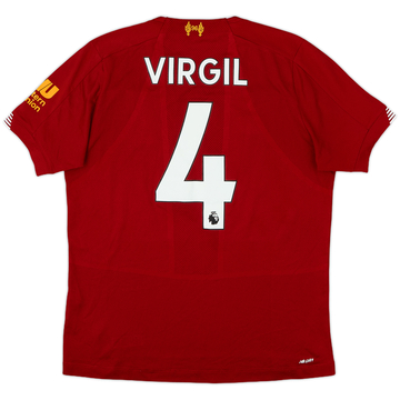 2019-20 Liverpool Home Shirt Virgil #4 - 7/10 - (XL.Boys)