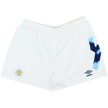 1991-93 Manchester City Home Shorts - 8/10 - (M)