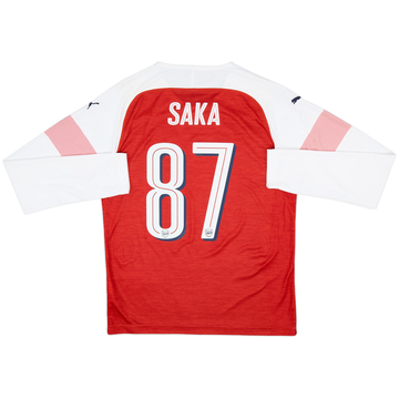 2018-19 Arsenal Home L/S Shirt Saka #87 - 10/10 - (M)