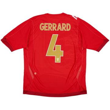 2006-08 England Away Shirt Gerrard #4 - 6/10 - (XL)