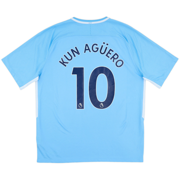2017-18 Manchester City Home Shirt Kun Aguero #10 - 8/10 - (XL)