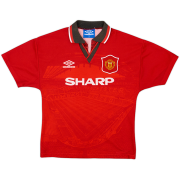 1994-96 Manchester United Home Shirt - 8/10 - (L.Boys)
