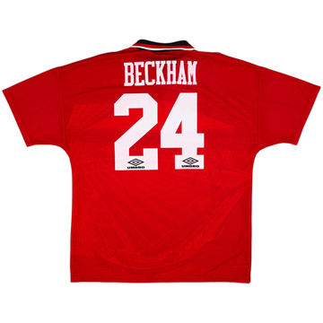 1994-96 Manchester United Home Shirt Beckham #24 - 8/10 - (XL)