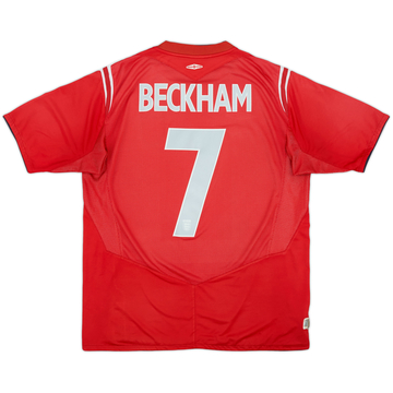 2004-06 England Away Shirt Beckham #7 - 4/10 - (L)