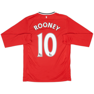 2011-12 Manchester United Home L/S Shirt Rooney #10 - 8/10 - (XL.Boys)