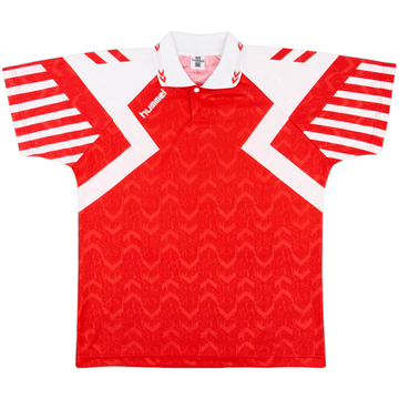 1992-93 Hummel Template Shirt (Denmark) - 9/10 - (XL)
