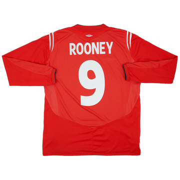 2004-06 England Away L/S Shirt Rooney #9 - 8/10 - (L)