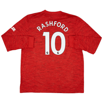 2020-21 Manchester United Home L/S Shirt Rashford #10 - 8/10 - (XXL)