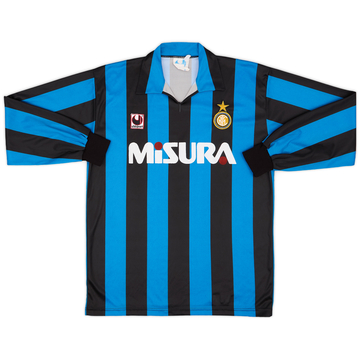1990-91 Inter Milan Home L/S Shirt - 6/10 - (L)