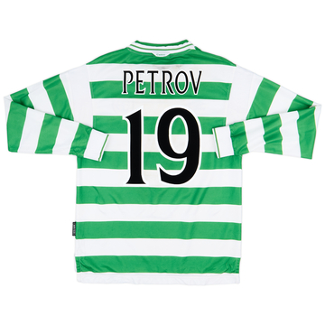 1999-01 Celtic Home L/S Shirt Petrov #19 - 7/10 - (M)