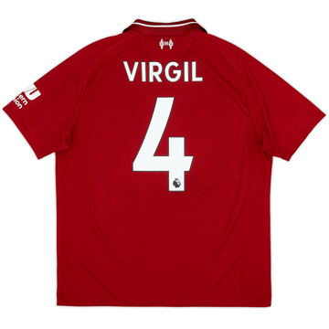 2018-19 Liverpool Home Shirt Virgil #4 - 5/10 - (M)