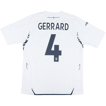 2007-09 England Home Shirt Gerrard #4 - 6/10 - (L)