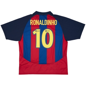 2003-04 Barcelona Basic Home Shirt Ronaldinho #10 - 6/10 - (XL)