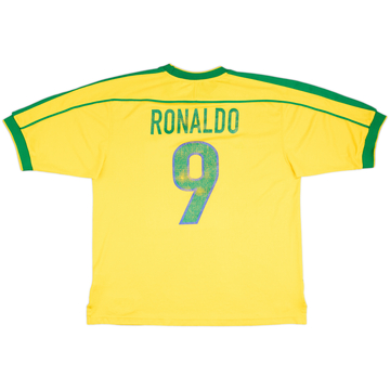 1998-00 Brasil Camiseta Local Ronaldo #9 - 5/10 - (XL)