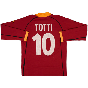 2001-02 Roma Home L/S Shirt Totti #10 - 5/10 - (L)