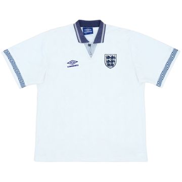 1990-92 England Home Shirt - 8/10 - (XL)