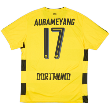 2017-18 Borussia Dortmund Authentic Home Shirt Aubameyang #17 - 8/10 - (XL)