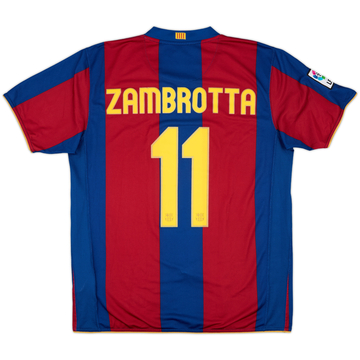 2007-08 Barcelona Home Shirt Zambrotta #11 - 9/10 - (L)