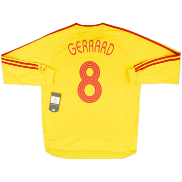 2006-07 Liverpool Player Issue Away L/S Shirt Gerrard #8 (XL)