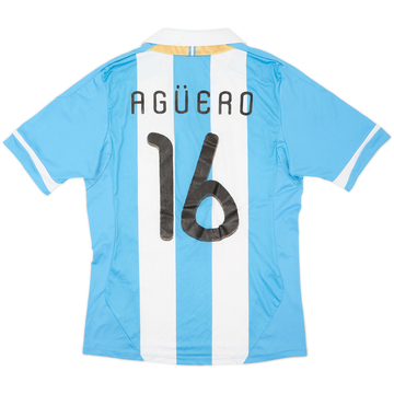 2011-13 Argentina Home Shirt Aguero #16 - 6/10 - (M)