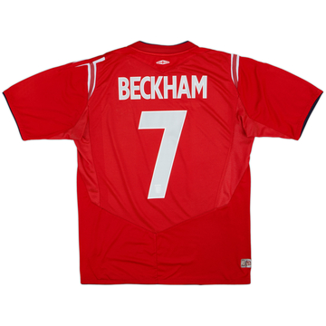 2004-06 England Away Shirt Beckham #7 - 7/10 - (L)