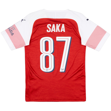 2018-19 Arsenal Home Shirt Saka #87 - 6/10 - (XS)