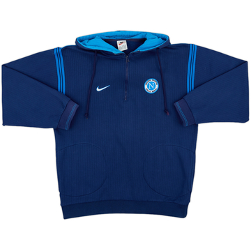 1997-98 Napoli Nike 1/4 Zip Hooded Sweat Top - 8/10 - (L)