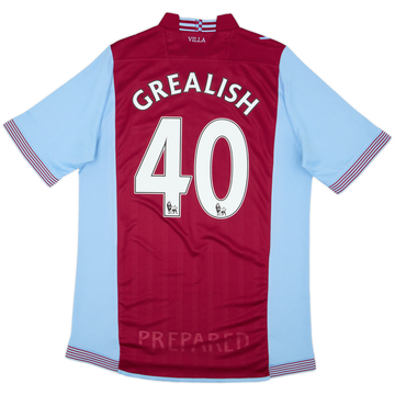 2013-14 Aston Villa Home Shirt Grealish #40 - 8/10 - (L)
