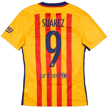2015-16 Barcelona Away Shirt Suarez #9 - 6/10 - (S)