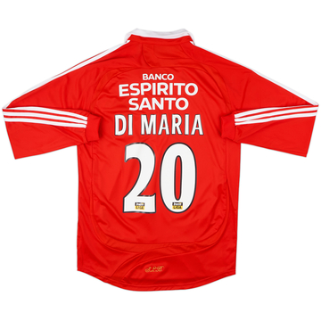 2007-08 Benfica Home L/S Shirt Di Maria #20 - 7/10 - (S)