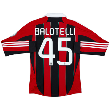 2012-13 AC Milan Home L/S Shirt Balotelli #45 - 7/10 - (S)
