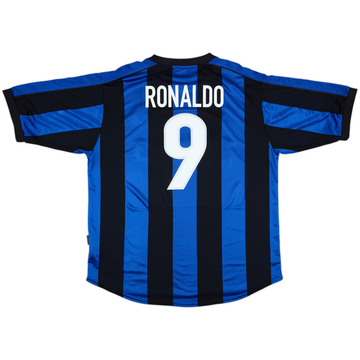1999-00 Inter Milan Home Shirt Ronaldo #9 - 9/10 - (XL)