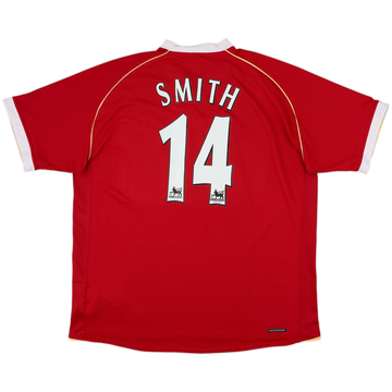 2006-07 Manchester United Home Shirt Smith #14 - 8/10 - (XL)