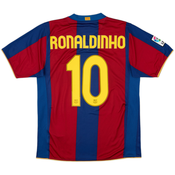 2007-08 Barcelona Home Shirt Ronaldinho #10 - 8/10 - (M)