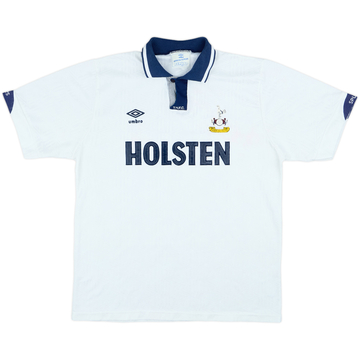 1991-93 Tottenham Home Shirt - 7/10 - (XL)