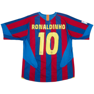 2005-06 Barcelona Home Shirt Ronaldinho #10 - 8/10 - (XL)