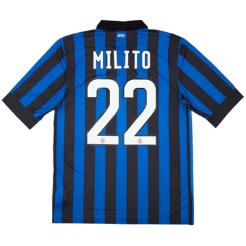 2011-12 Inter Milan Home Shirt Milito #22 - 10/10 - (M)